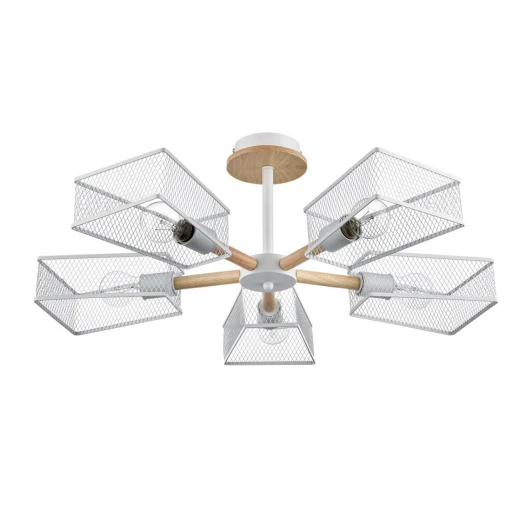 8246/5C Потолочная люстра на штанге Lumion Irma 8246/5C белый, металл/дерево Е27 5*60W 220V