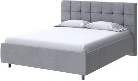 1936511 PROxSON Кровать Nety без основания (Ткань: Велюр Ultra Осенний туман) 160x200