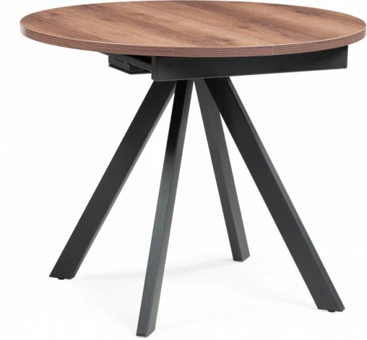 533166 Стол Трейси 90 (Трейси 90(120)х90х75 дуб делано темный / черный) Notta арт.533166