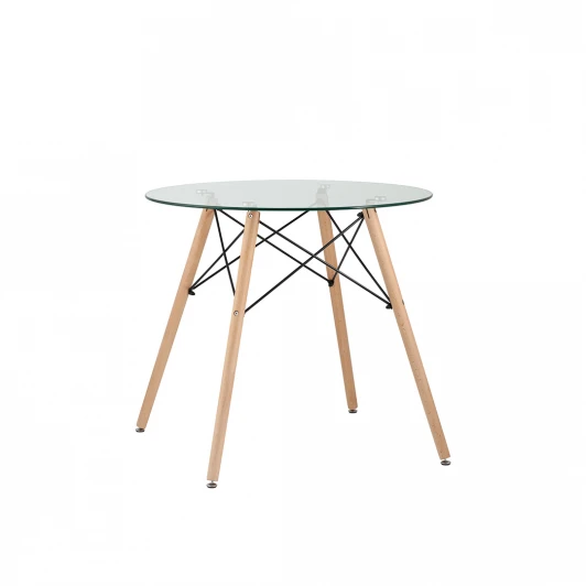 CHAD GLASS Стол круглый EAMES DSW стеклянный