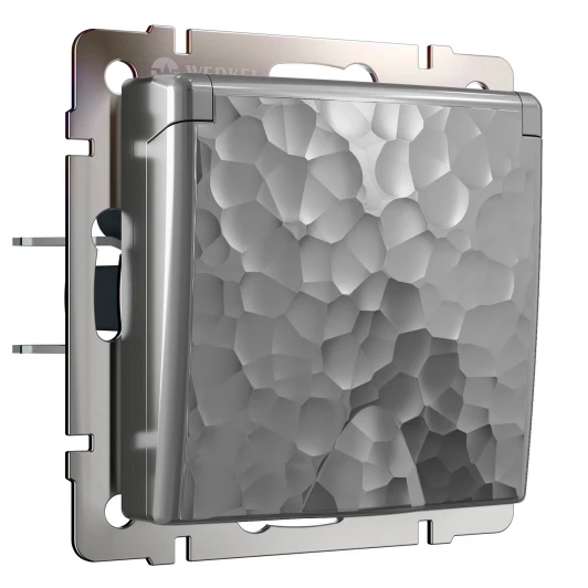 W1271206 Розетка влагозащ. с зазем. с защит. крышкой и шторками (hammer серебряный) Werkel W1271206 (a052077)