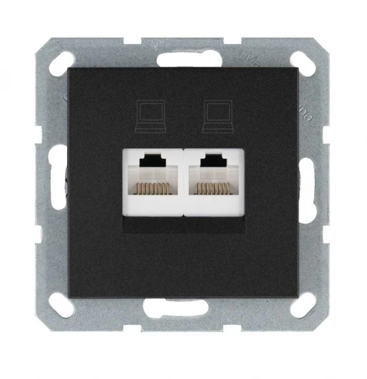 G6106B Розетка Ethernet RJ-45 двойная (антрацит) Jasmart G-Classic G6106B
