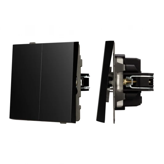 054059 Механизм выключателя двухклавишный непроходной SWT-TENDO-MK02-PL-BK (230V, 10A) (Arlight) 054059