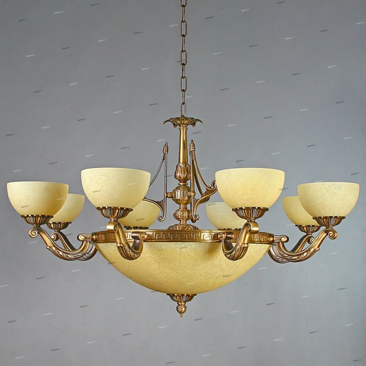 02166/8 AB Люстра подвесная Ambiente by Brizzi Tenerife, 16 ламп, бронза с бежевым