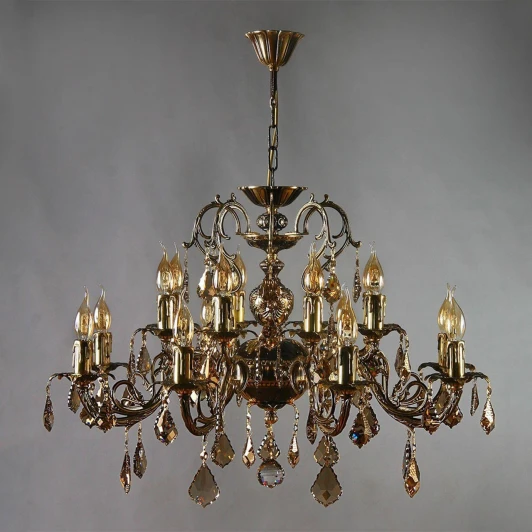 8888/8+8 PB Honey Leaf Подвесная люстра Ambiente by Brizzi Alicante 8888/8+8 PB Honey Leaf (220V, на цепи, подсвечник, свеча)