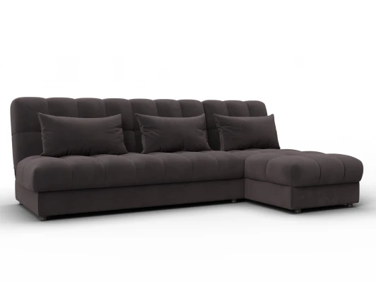 136955 Диван угловой Лига-116 НПБ угол правый (ДСП,ЛДСП,Велюр/Коричневый) Лига Диванов 136955