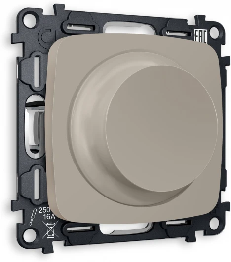 MO365510 Комплект механизма Ambrella Volt светорегулятора универсального поворотно-нажимного OMEGA MO365510 Серо-бежевый матовый 25-600W/LED 5-300W QUANT