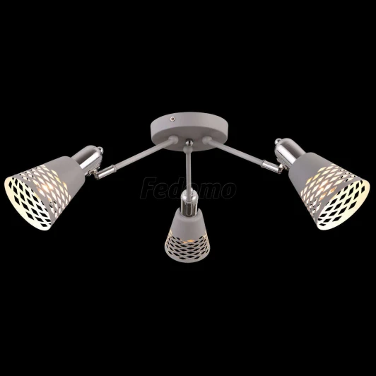 75096/3C GRAY Люстра потолочная Natali Kovaltseva Vision, 3 плафона, серый с хромом
