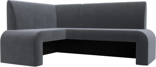 126132L Диван кухонный угловой Кармен левый угол (Серый/Велюр) Лига Диванов арт.126132L