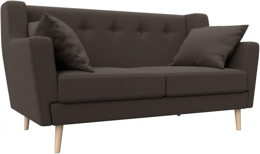 123712 Диван кухонный прямой Брайтон 2 (Коричневый/Рогожка) Лига Диванов арт.123712