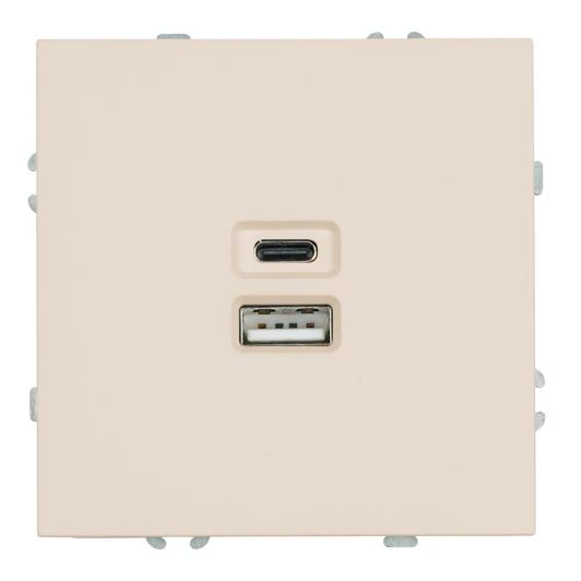 49905 Розетка USB Type A+С (кашемир, soft touch) Stekker Эмили 49905