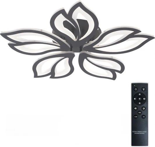 LED LAMPS 81107/5C Потолочная люстра светодиодная с пультом ДУ 110W, черный, LED Natali Kovaltseva Fortuna LED LAMPS 81107/5C (регулировка яркости, 220V, цветы)