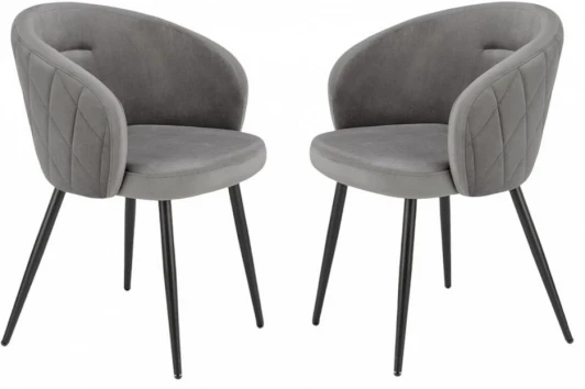 HSBI_DC115_grey_2 Набор из 2 стульев Aurora Luminary Hesby (Металл/Велюр, Серый) арт.HSBI_DC115_grey_2