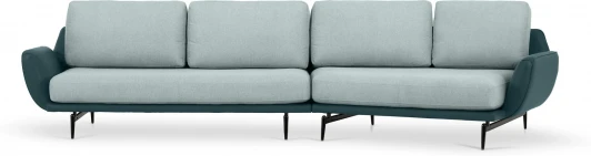 803469 Диван Ispani угловой правый ОГОГО (арт.803469), (Ткань,Экокожа/Зеленый)