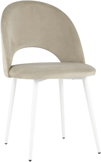 УТ000025585 Стул Stool Group Меган велюр бежевый белые ножки УТ000025585