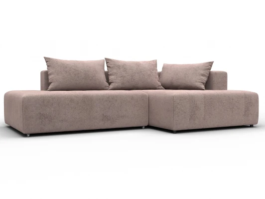 134805 Диван угловой Лига-103 НПБ угол правый (ДСП,Брус,Фанера,Велюр/Бежевый) Лига Диванов 134805