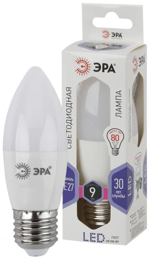 LED B35-9W-860-E27 Лампочка светодиодная E27 9W ЭРА LED B35-9W-860-E27