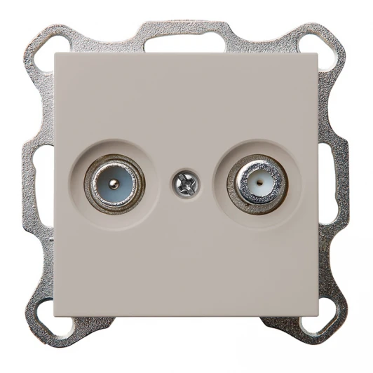 G6205T ТВ-розетка проходная + акустическая (тауп soft touch) Jasmart G-Classic G6205T