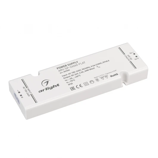 059050 Блок питания ARV-SP-24060-FLAT (24V, 2.5A, 60W) (Arlight, IP20 Пластик) 059050