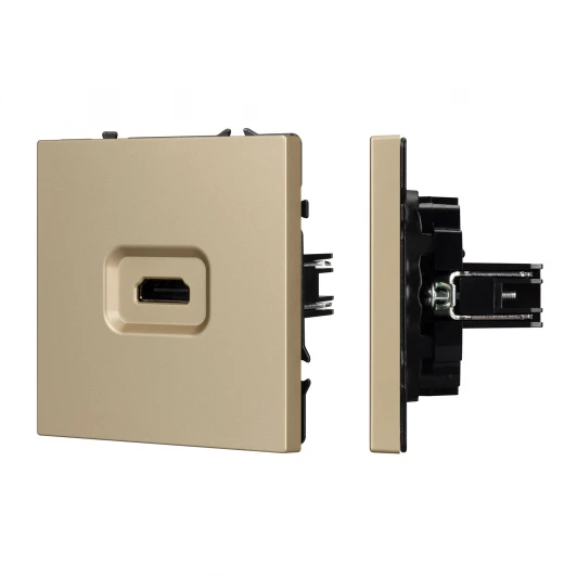 061843 Механизм HDMI розетки SCT-NOBE-MHD1-SFPL-GD (Arlight, Золотой песок) 061843