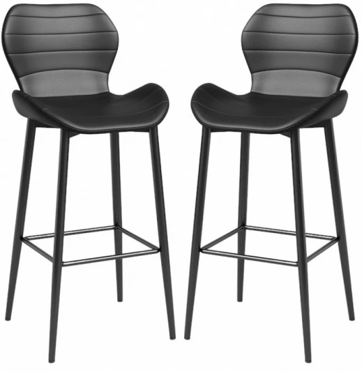 HSBI_DC1761_black_2 Стул Unity (комплект 2 шт) черный Hesby (Черный/Металл,Экокожа) арт.HSBI_DC1761_black_2