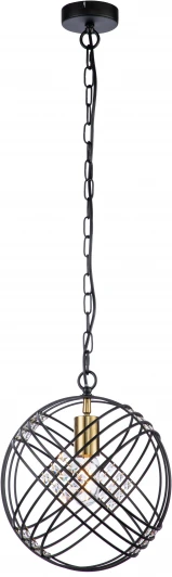 V000103 Подвесной светильник Fresco V000103 (10001/1P Black) (220V, хрусталь, на цепи, шар, клетка)