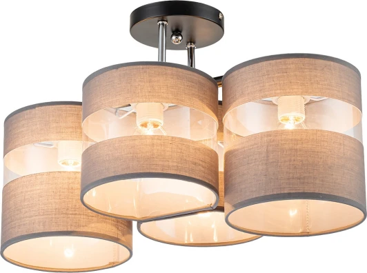 642/4P Потолочная люстра на штанге Escada Fantasy 642/4P 4х60Вт E27, металл/ткань, черный (220V)