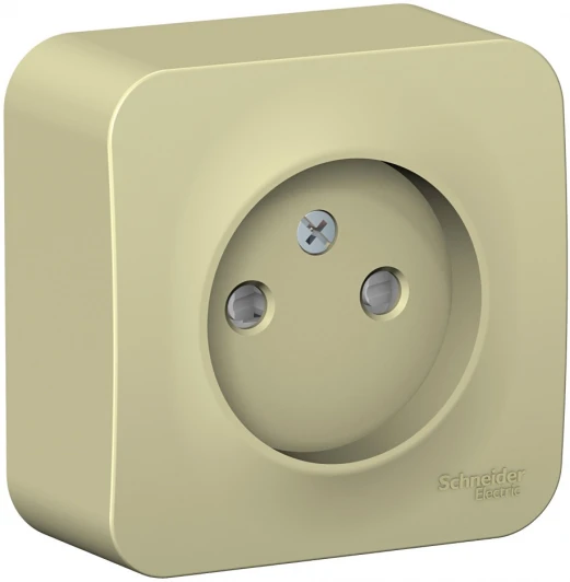 BLNRA001117 Розетка накладная без заземления со шторками (бежевый) Systeme Electric Blanca BLNRA001117