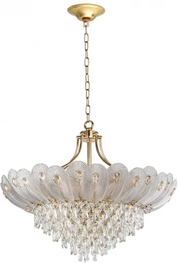 5048/16 Подвесная люстра Odeon Light Paroti 5048/16 золото/прозрачный/янтарный/металл/хрусталь/стекло E14 16*40W (220V, подвески, на цепи)