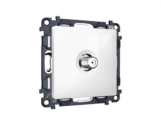 MA113050 Комплект механизма ТВ-розетки SAT встраиваемый (белый глянец) Ambrella Volt QUANT MA113050