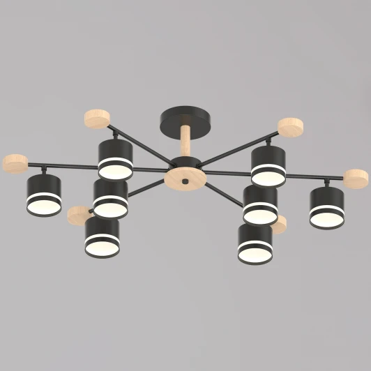 78730-0.3-08 GX53 BK+WOOD Потолочная люстра на штанге Reluce 78730-0.3-08 GX53 BK+WOOD