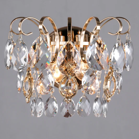 10081/2 золото Настенный светильник Eurosvet Crystal 10081/2 золото/прозрачный хрусталь Strotskis
