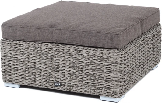 YH-S4019W-1-TW gray "Лунго" плетеная оттоманка с подушкой (гиацинт), цвет серый 4SIS арт.УТ-00003020