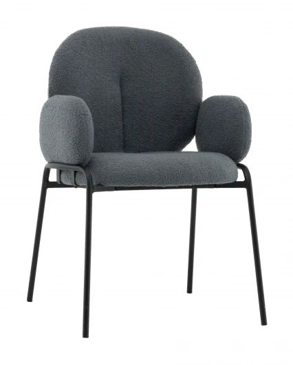 УТ000041636 Стул с подлокотниками Моллек букле темно-серый Stool Group арт.УТ000041636