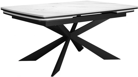 00-00069809 Стол DikLine KM160 мрамор С41 (керамика белая)/опоры черные 00-00069809