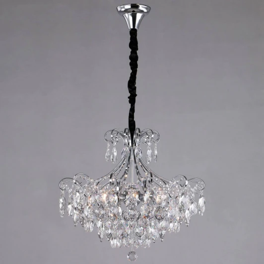 10080/6 хром Подвесная люстра Eurosvet Crystal 10080/6 хром / прозрачный хрусталь