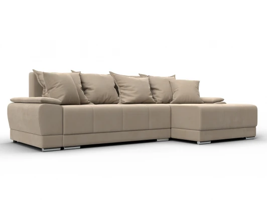 137089 Диван угловой Лига-119 угол правый (ДСП,Брус,Фанера,ЛДС,Велюр/Бежевый) Лига Диванов 137089