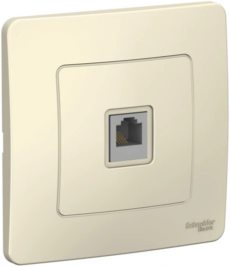 BLNIS011002 Телефонная розетка встраиваемая RJ-11 (молочный) Systeme Electric Blanca BLNIS011002