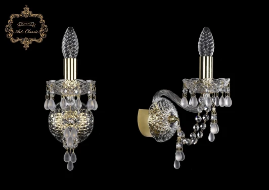 10.24.1.141.Gd.V0300 Бра Art Classic 10.24 10.24.1.141.Gd.V0300 (220V, хрусталь, подвески, подсвечник, свеча)
