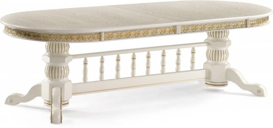 615219 Стол деревянный Woodville Кассиль крем / золотая патина арт.615219