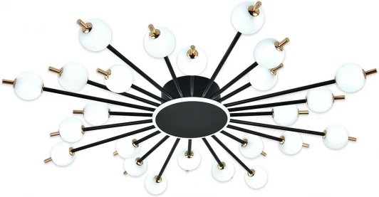 629/A LED BL Потолочная люстра светодиодная с таймером Escada Meteor 629/A LED BL 135Вт, с ПДУ, металл/акрил, черный/белый/золото (220V)