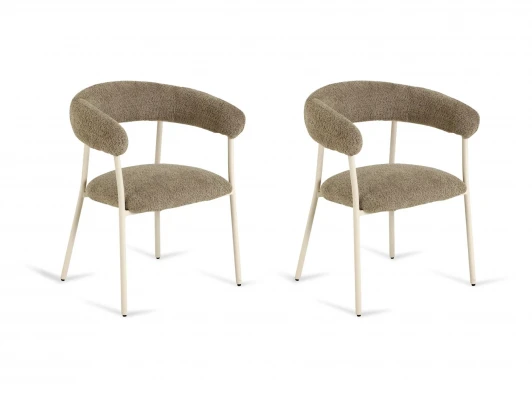 966606 Комплект стульев Salma 2 шт. ОГОГО Обстановочка! 966606 (Металл,Мех/Светло-коричневый)