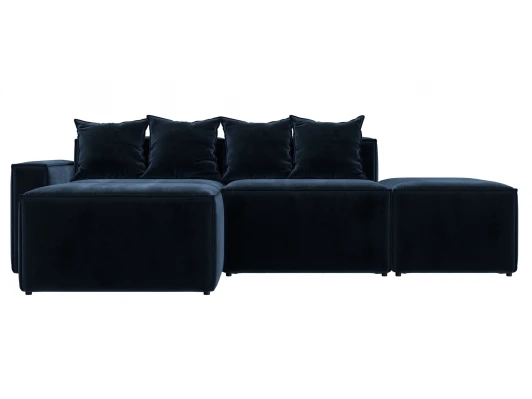 129794L Диван угловой модульный Лига-063 угол левый (ДСП/Пластик/Велюр/Синий) Лига Диванов 129794L