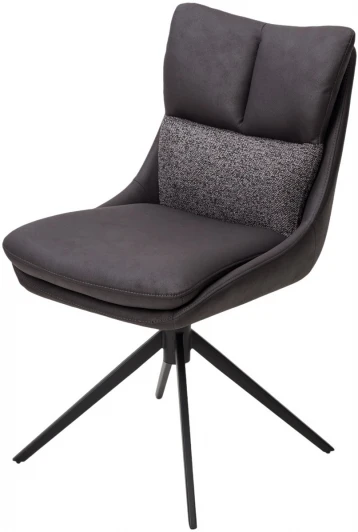 621M05777 Стул LEROY 360 град. поворот Серый Maison 99# / OTE COBBLE 457 / черный каркас, ®DISAUR (арт.621M05777)