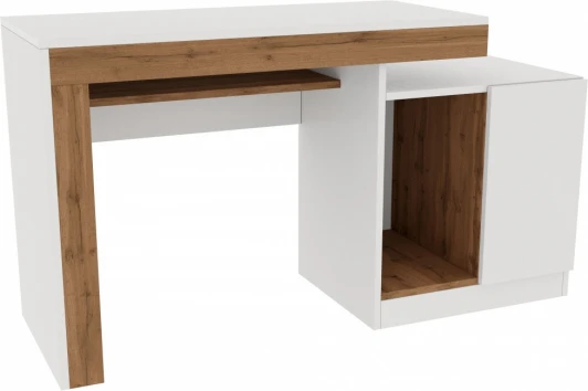 563539 Компьютерный стол Модена (Модена белый / дуб вотан) Woodville арт.563539