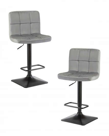 LM-5018-N_B-M_V-MJ9-75 Набор 2 шт стул барный DOBRIN DOMINIC (серый велюр (MJ9-75))