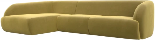 122184L Диван угловой Лига-041 левый угол (Желтый/Микровельвет) Лига Диванов арт.122184L