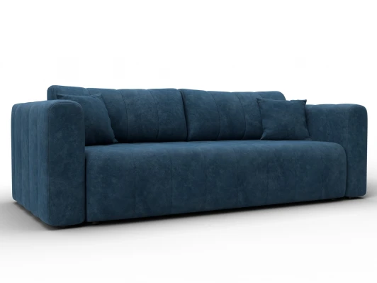 130269 Диван прямой Лига-062 НПБ (ДСП,Фанера,ХДФ/Пластик/Велюр/Синий) Лига Диванов 130269