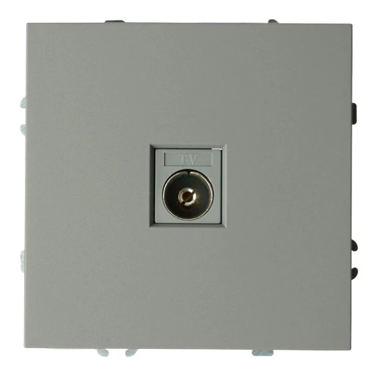 49953 ТВ-розетка (платиново-серый, soft touch) Stekker Эмили 49953