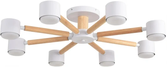 8306/8C Потолочная люстра на штанге Lumion Vudi 8306/8C белый, дерево/металл GX53 LED 8*7W 220V